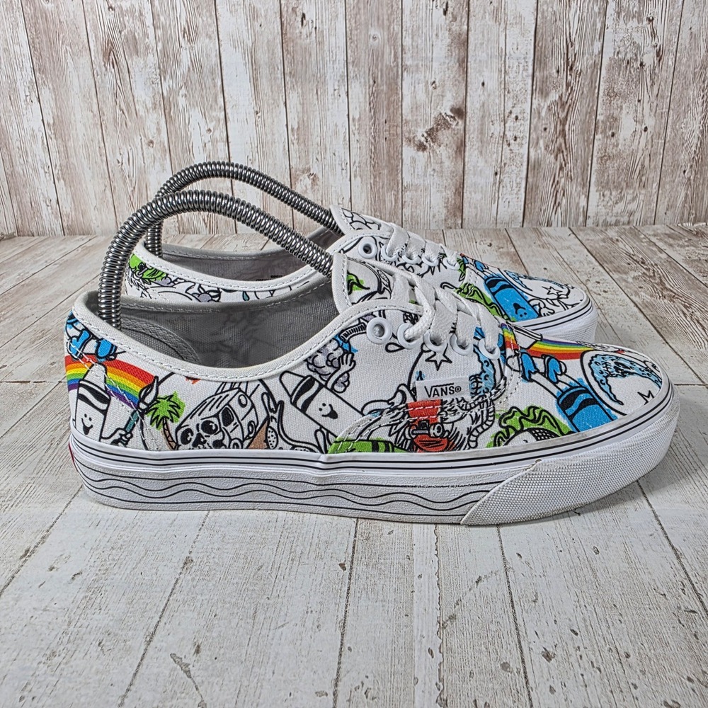 Vans x Crayola Authentic White Multi Doodle Sneakers Womens 8 Mens 6.5